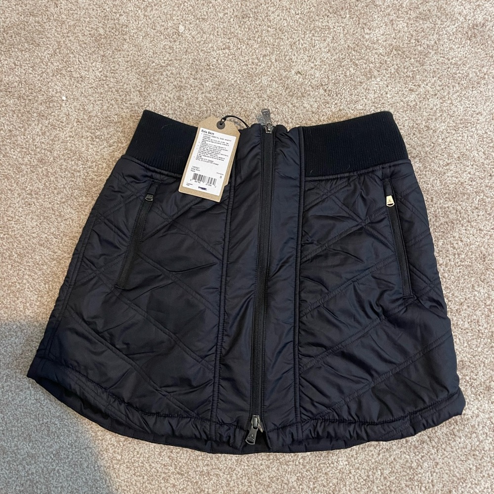 Prana Black Quilted Mini Skirt